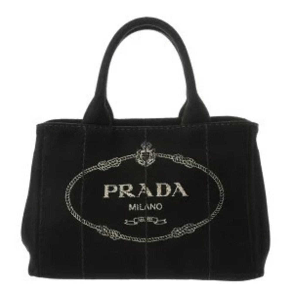 Prada Canapa Tote Bag Black Canvas Handbag